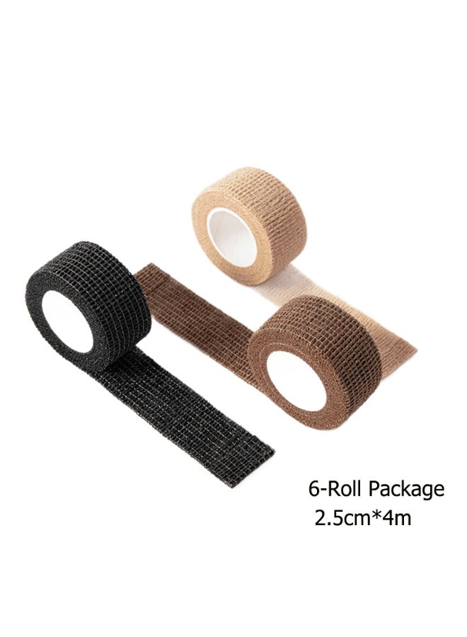 6 Rolls Of 2.5cm * 4m Silent Self-Adhesive Tape For Furniture, Anti Slip Protective Foot Pads For Tables And Chairs, 2 Gray, 2 Coffee, 2 Black - Image 1