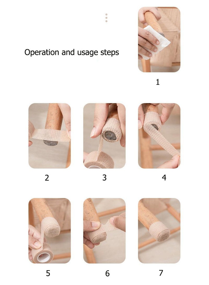 6 Rolls Of 2.5cm * 4m Silent Self-Adhesive Tape For Furniture, Anti Slip Protective Foot Pads For Tables And Chairs, 2 Gray, 2 Coffee, 2 Black - Image 2