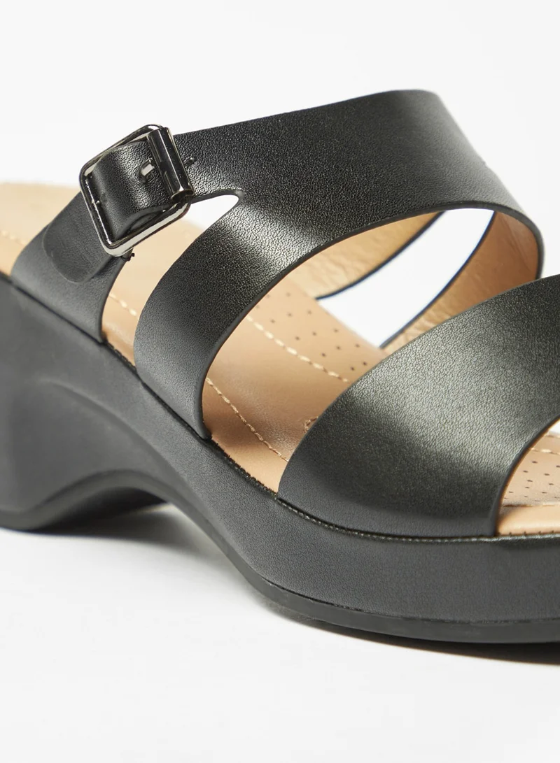 فلورا بيلا من شو إكسبرس Womens Solid Slip On Strap Sandals With Buckle Accent By Shoexpress