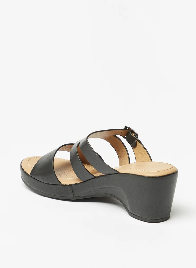 فلورا بيلا من شو إكسبرس Womens Solid Slip On Strap Sandals With Buckle Accent By Shoexpress