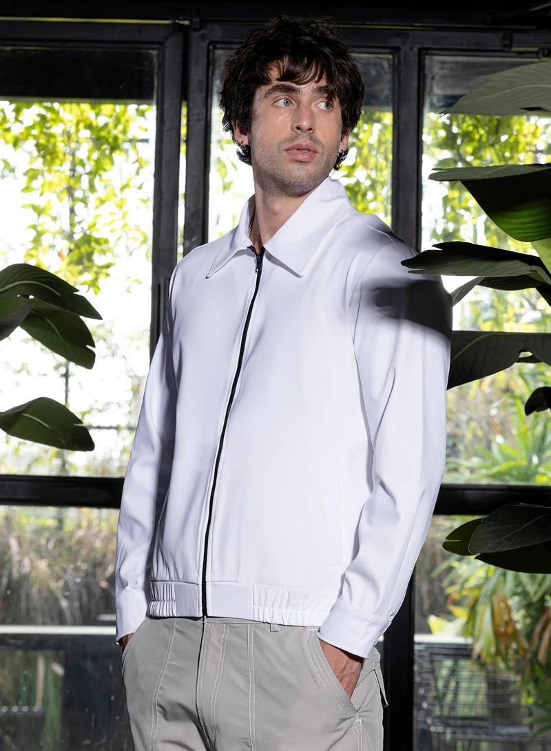 CAHOOT  Men's Chalk White Zip-Front Jersey Jacket for Men | Best Price UAE