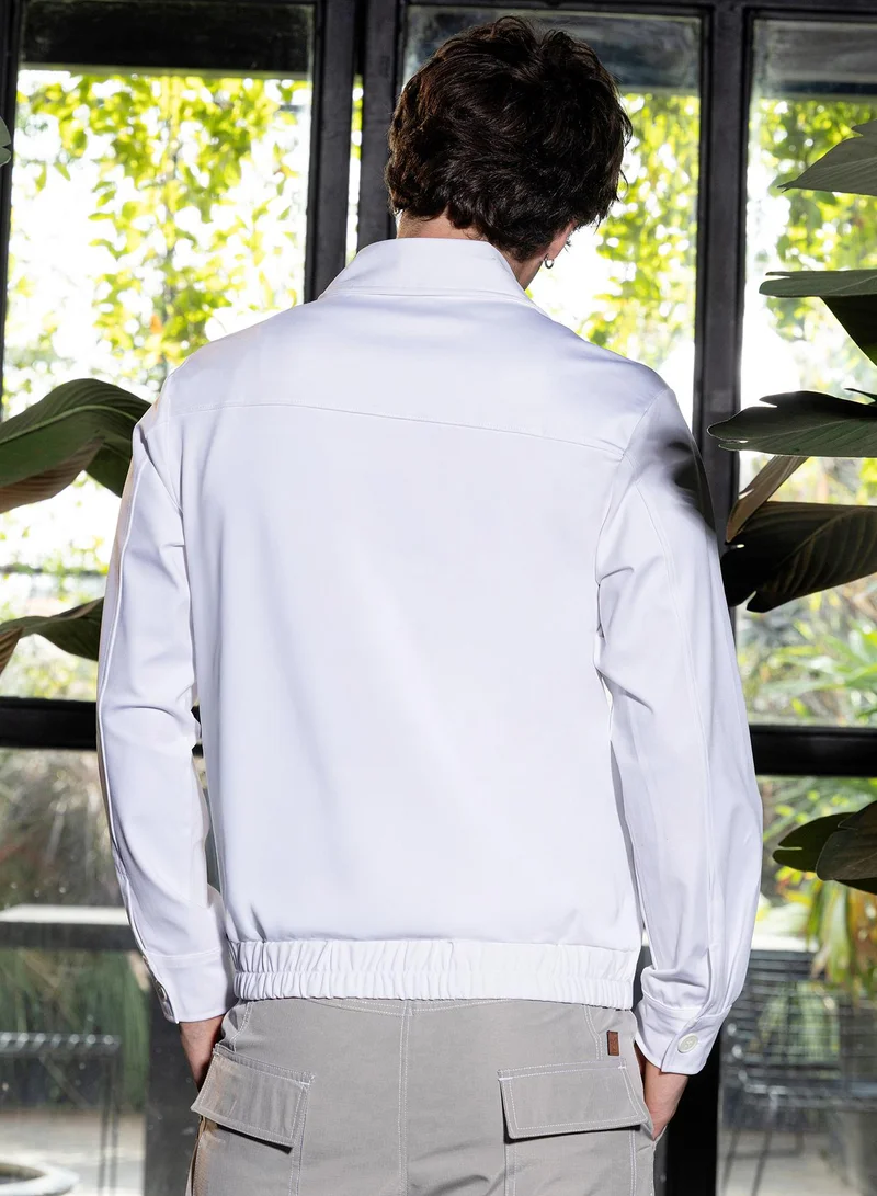 CAHOOT  Men's Chalk White Zip-Front Jersey Jacket for Men | Best Price UAE
