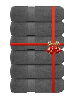 Infinitee Xclusives Premium Dark Grey Hand Towels - Pack of 6, 16 x 28" (41 x 71cm) Bathroom Hand Towel Set, Hotel & Spa Quality Hand Towels for Bathroom, Highly Absorbent and Super Soft Bathroom Towels by Infinitee Xclusives  - Image 1