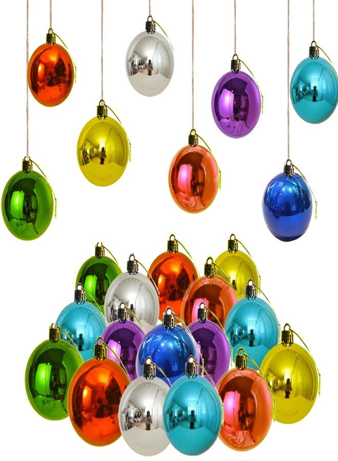 Fanghui Colored Set of 24 Mini Christmas Balls Ornaments Mini Glitter Christmas Ball Door Wall Xmas Tree Shatterproof Christmas Hanging Balls Wedding Mardi Gras Party Decoration Supplies - Image 1