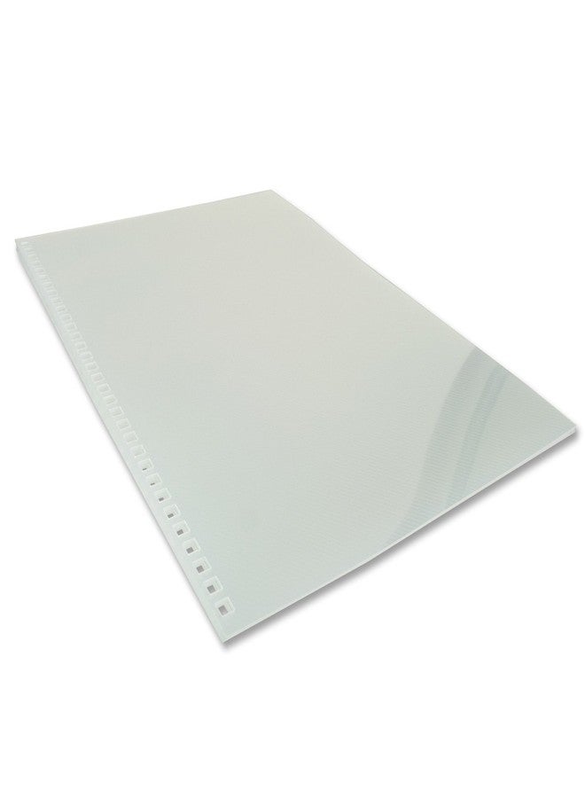 GBC Design View Poly Presentation Covers, ProClick Pre-Punched, Square Corners, 11 x 8.5 -Inches, Lined Pattern, Frost, 25 Covers per Pack (2514477)