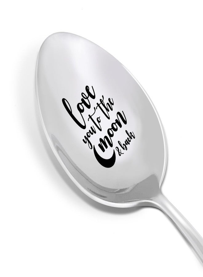 HSNBT Love Gifts for Him Her Coffee Spoon, Love You to The Moon and Back Spoon, Girlfriend Boyfriend Valentines Day Romantic Gift Birthday Christmas Gift for Wife Husband, Engraved Spoons Stainless Steel - Image 1