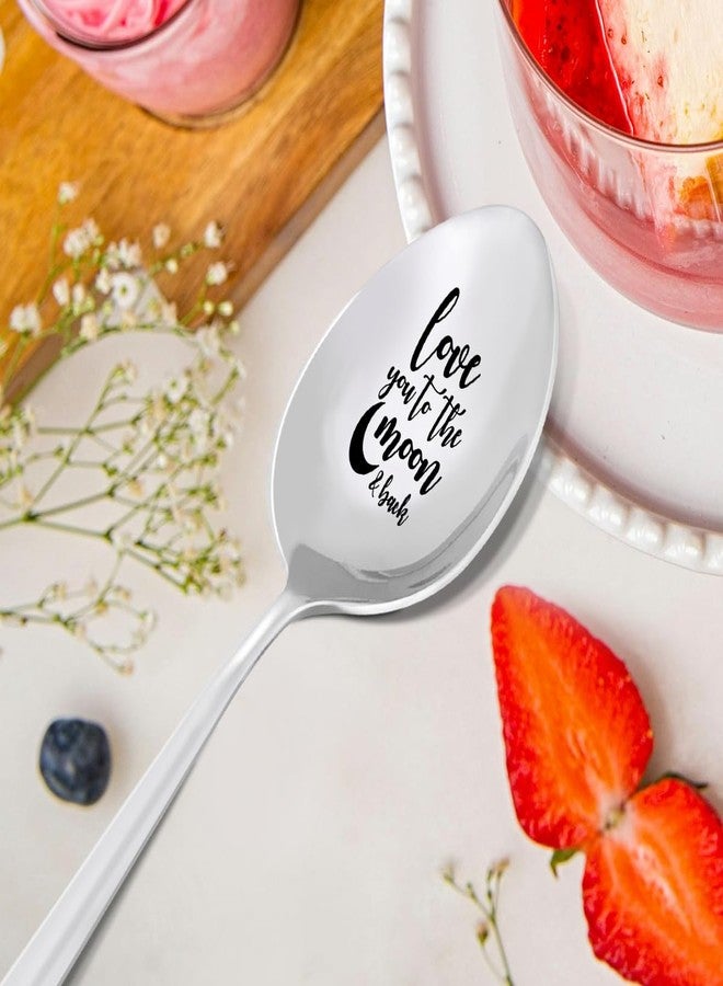 HSNBT Love Gifts for Him Her Coffee Spoon, Love You to The Moon and Back Spoon, Girlfriend Boyfriend Valentines Day Romantic Gift Birthday Christmas Gift for Wife Husband, Engraved Spoons Stainless Steel - Image 5