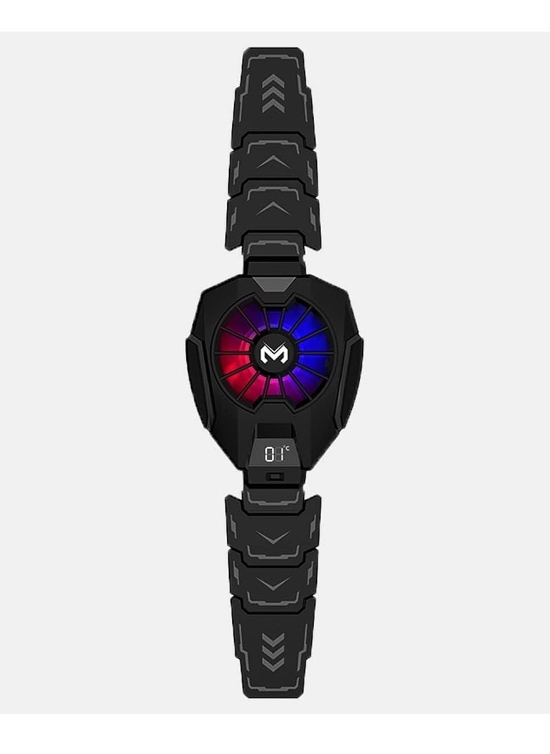 Gravity MEMO DL05 Tablet Gaming Cooler iPad Tablet Radiator Semiconductor Gaming Cooling Fan Tablet Cooler With RGB Light For Gamer Digital Display Heatsink Semiconductor Black - Image 1