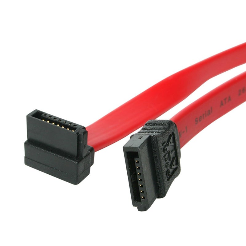 StarTech.com 6in SATA to Right Angle SATA Serial ATA Cable - 6in SATA Cable - left angle SATA Cable - angled SATA Cable, Red (SATA6RA1) - Image 3