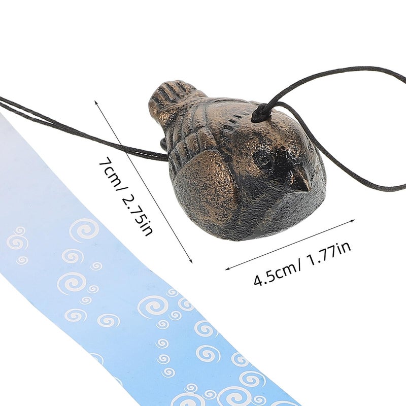 Mini Cast Iron Wind Chime Vintage Metal Hanging Bell Outdoor Garden Decor - Image 3