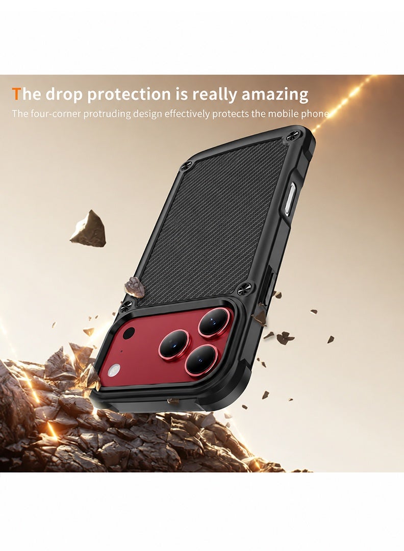 Case Up MagSafe Compatible Case for iPhone 18 Pro Max/ 17 Pro Max, Carbon Fiber Texture Shockproof Protective Cover, Mil Grade Drop Protection, Slim Hybrid TPU Bumper, Raised Camera & Screen Protection, Anti-Scratch Black - Image 5