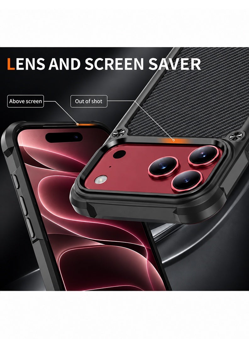 Case Up MagSafe Compatible Case for iPhone 18 Pro Max/ 17 Pro Max, Carbon Fiber Texture Shockproof Protective Cover, Mil Grade Drop Protection, Slim Hybrid TPU Bumper, Raised Camera & Screen Protection, Anti-Scratch Black - Image 2