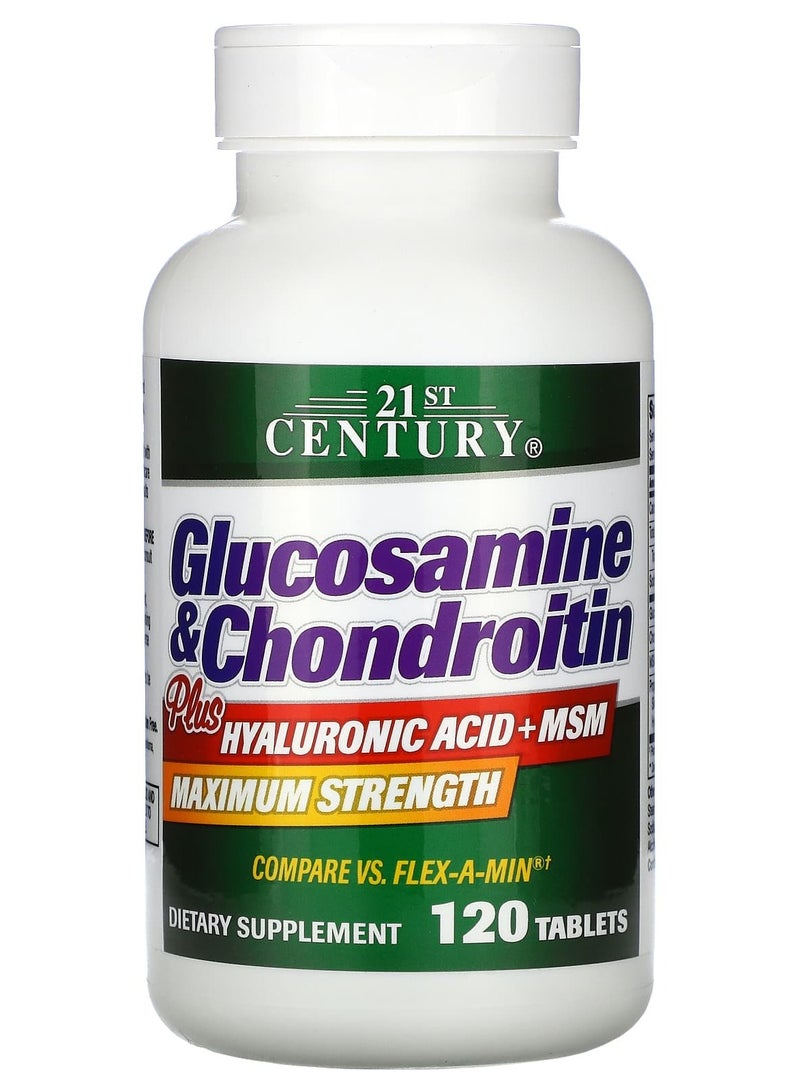 21st Century Glucosamine & Chondroitin Plus Hyaluronic Acid + MSM 120 Tablets  - Image 1