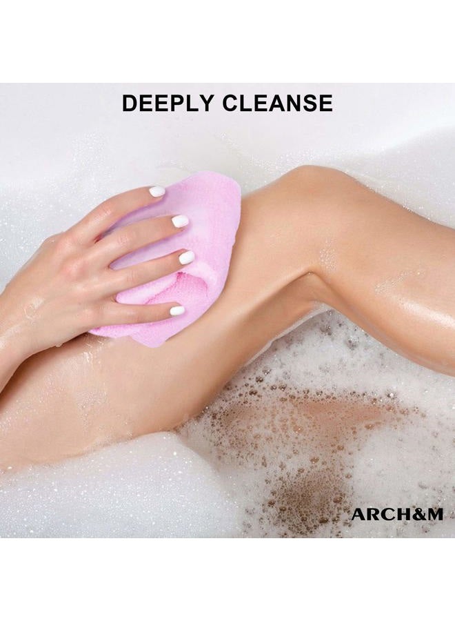 ARCH&M Exfoliating Washcloth 12 Pack Back Scrubber for Shower Towel Body Scrubber Microabrasion Net Sponge Japanese Beauty Washcloth Bath Wash Korean Wash Cloth Korean Loofah Scrub - Image 4