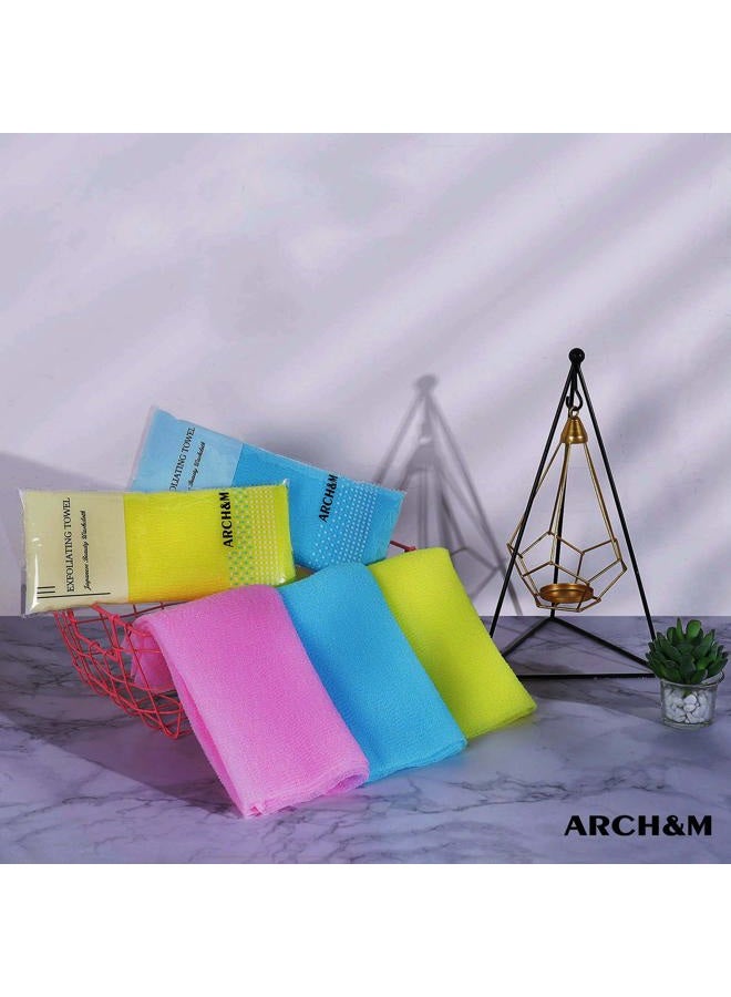 ARCH&M Exfoliating Washcloth 12 Pack Back Scrubber for Shower Towel Body Scrubber Microabrasion Net Sponge Japanese Beauty Washcloth Bath Wash Korean Wash Cloth Korean Loofah Scrub - Image 3