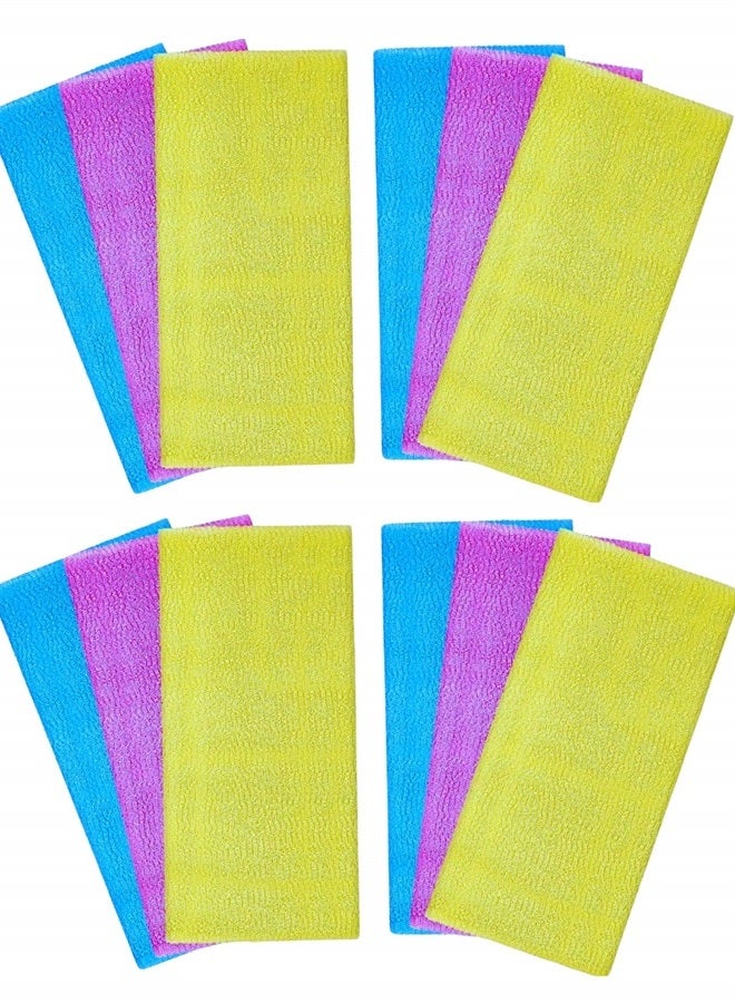 ARCH&M Exfoliating Washcloth 12 Pack Back Scrubber for Shower Towel Body Scrubber Microabrasion Net Sponge Japanese Beauty Washcloth Bath Wash Korean Wash Cloth Korean Loofah Scrub - Image 1