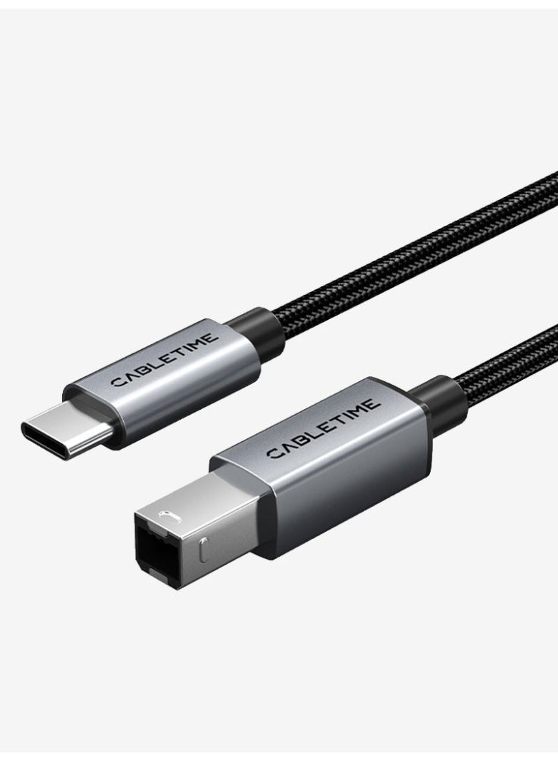 CABLETIME USB C TO USB B 2.0 PRINTER CABLE MIDI CABLE COMPATIBLE WITH YAMAHA PIANO - Image 1