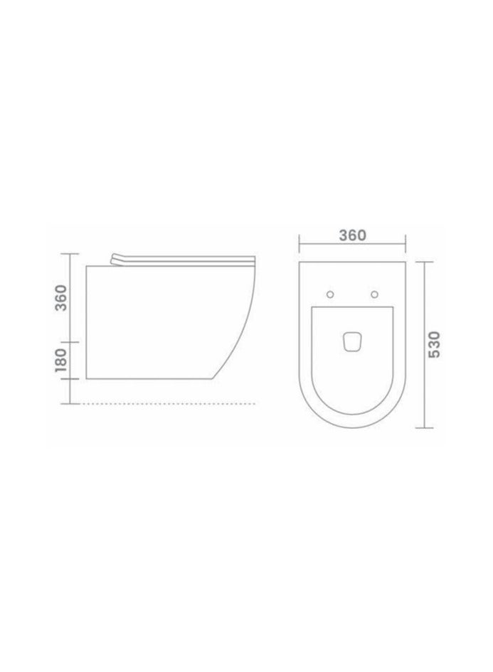 SONET 3060-White Wall-hung Toilet P-trap - Image 2