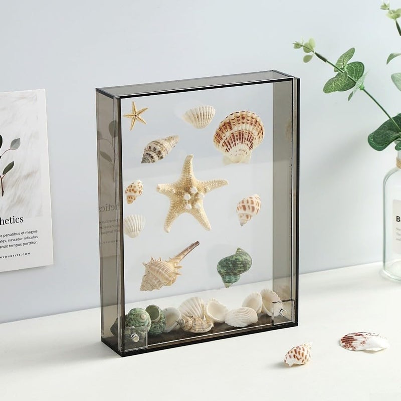 Grey Shadow Box Frame 26x31cm Acrylic Photo Frame For Dried Flowers Home Decor - Image 4