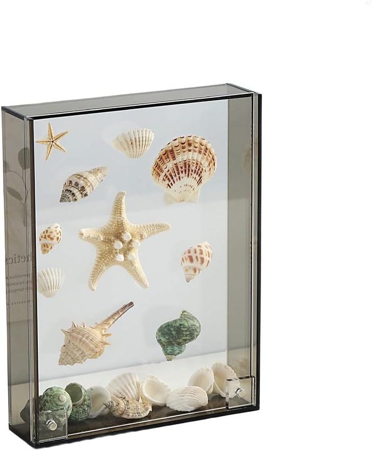 Grey Shadow Box Frame 26x31cm Acrylic Photo Frame For Dried Flowers Home Decor - Image 1