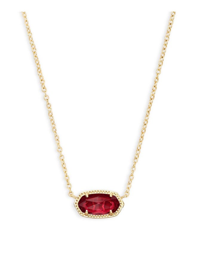 Kendra Scott Kendra Scott Elisa Short Pendant Necklace for Women, Dainty Fashion Jewelry, 14K Gold-Plated Brass, Berry Clear Glass  - Image 1
