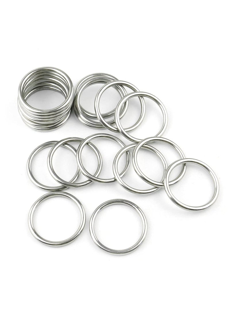 Hamineler Hamineler 20 PCS Smoothing Welded 304 Stainless Steel ORing Welded Round Rings for Camping Belt Dog Leashes Luggage Accessories 4mm20mm ID 