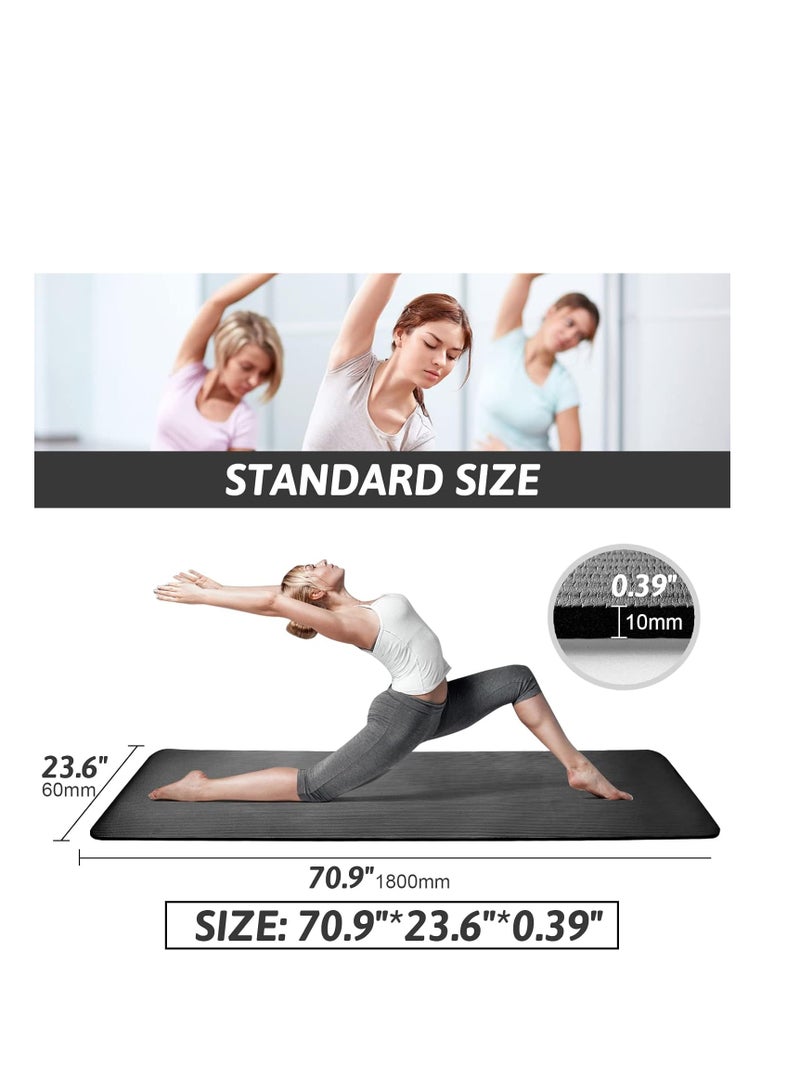 Spall Yoga Mat Non Slip,Yoga Mat with Strap Included 10mm Thick Exercise Mat Yoga and Many Other Home Workouts - Image 3