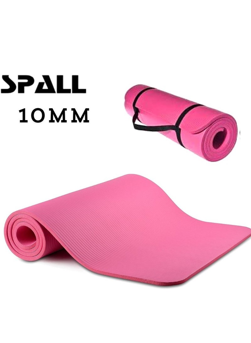 Spall Yoga Mat Non Slip,Yoga Mat with Strap Included 10mm Thick Exercise Mat Yoga and Many Other Home Workouts - Image 1