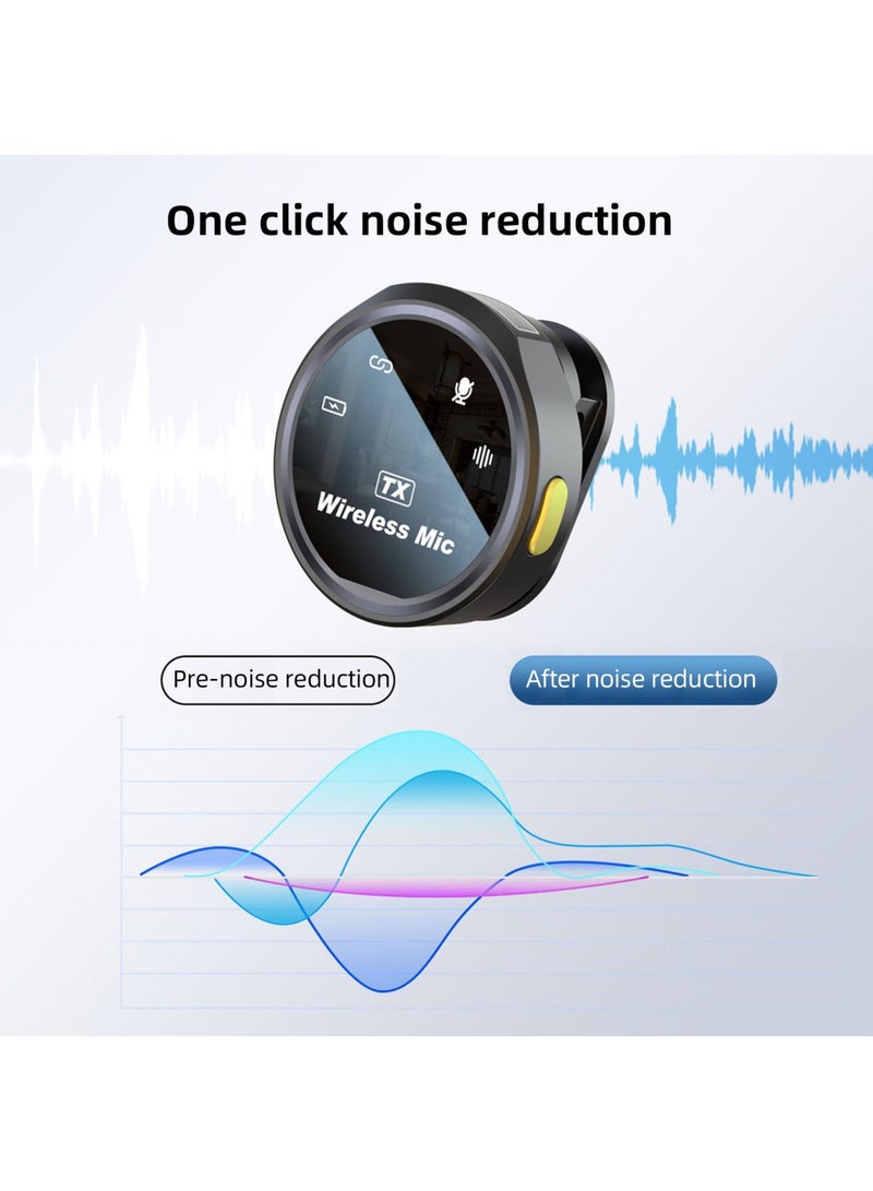 ميكروفون لافاليير لاسلكي احترافي مع علبة شحن، قطعتان من ميكروفون إلغاء الضوضاء لاسلكي صغير، 4 أوضاع التقاط، عمر بطارية 60 ساعة، مناسب للمقابلات، مدونات الفيديو، البث (لايتنينج) - Image 2