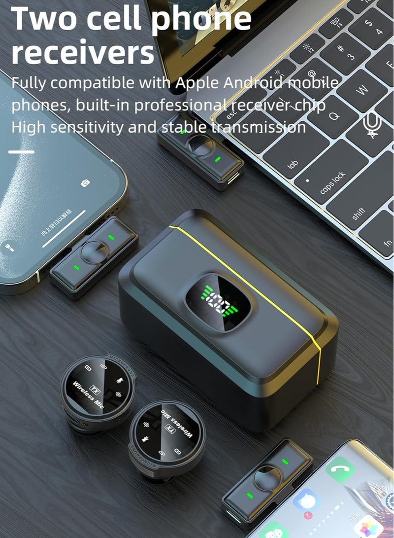 ميكروفون لافاليير لاسلكي احترافي مع علبة شحن، قطعتان من ميكروفون إلغاء الضوضاء لاسلكي صغير، 4 أوضاع التقاط، عمر بطارية 60 ساعة، مناسب للمقابلات، مدونات الفيديو، البث (لايتنينج) - Image 5