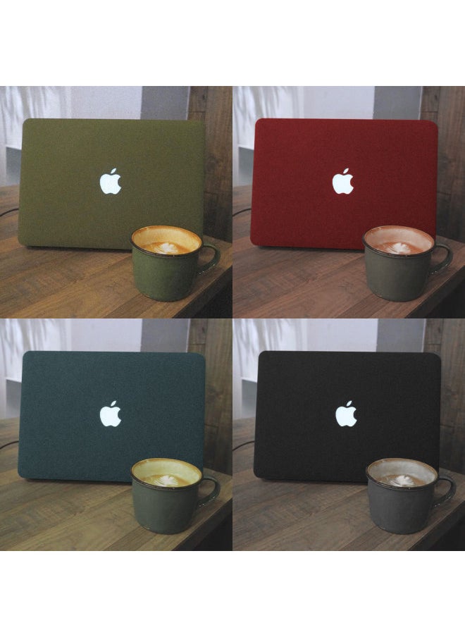 Generic - For Macbook Protective Case Apple Laptop Protective Case Pro Computer Case Quicksand Shell-Color:Quicksand-Army Green-Applicable Model:Hollow M3 2024 Air15(A2941/A3114) - Image 1
