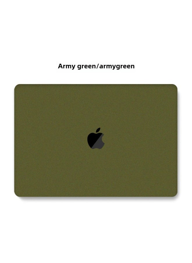 Generic - For Macbook Protective Case Apple Laptop Protective Case Pro Computer Case Quicksand Shell-Color:Quicksand-Army Green-Applicable Model:Hollow M3 2024 Air15(A2941/A3114) - Image 1
