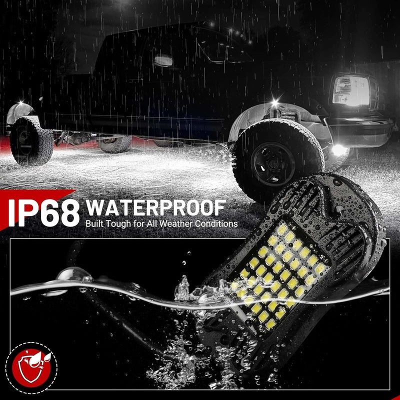 SHINIGHT 20 Pods White Rock Lights - 6000K Pure White Super Bright Underglow Light with 10FT Extension Wires - Image 2
