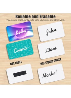 Chinco 50 Set Magnetic Name Badge Holder Magnetic Name Tags Backs Reusable Name Tag 3.4 X 2.1 With Diy Plastic Name Badge Magnets For Personalized Office Supplies(Black)  - Image 4