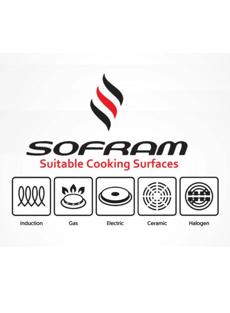 سوفرام قدر طبخ منخفض سوفرام استيل تركي غطاء زجاج مقاس 16 سم - Image 5