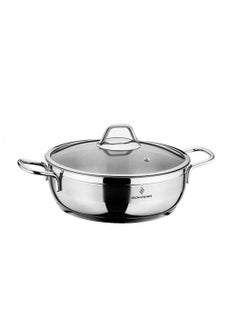 Sofram Sofram steel low pot size 16 cm with glass lid  - Image 1