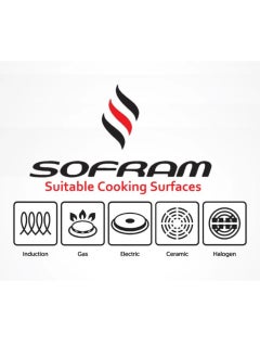 Sofram Sofram steel low pot size 16 cm with glass lid  - Image 5