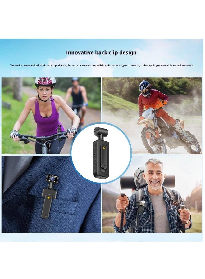 ZOOMEE Wearable 4K Body Camcorder Compact 180° Rotating Lens Portable Cycling Travel Sport Recorder Sports Camera - Image 2