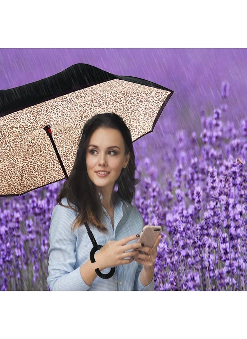 Arabest - Inverted Upside Down Umbrella with C-Handle UV Resistant Water and Wind Resistant Umbrella Suitable for Men and Women - Image 1