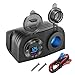 Hapytrip Tent Type Panel 12V USB Outlet Lighted Cigarette Lighter Socket PD30 QC30 Car USB Port Aluminum Charger with LED Voltmeter Switch Waterproof Power Panel Adapter DIY Kit for Car Boat Marine RV - Image 2