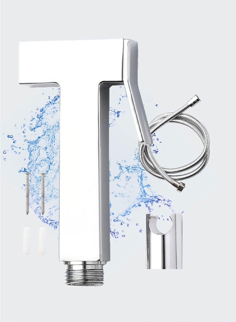 Shattaf Set, Bidet Sprayer for Toilet with 1.2m Hose and Seat for Muslim Shower and Personal Hygiene  - Image 1