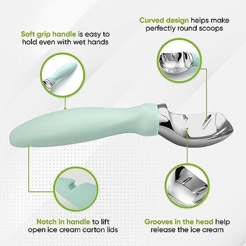 Levesica Heavy Duty Metal Ice Cream Scoop Mint - Image 3