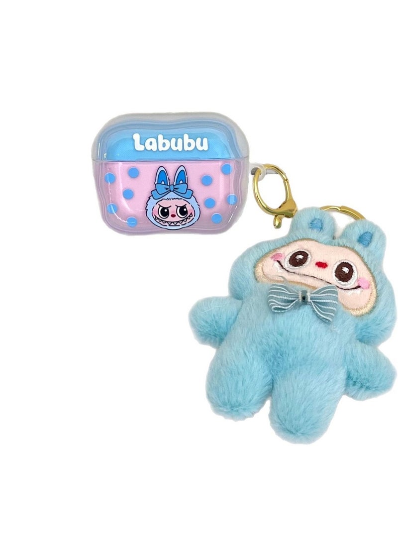 3-piece set of cute cartoon ragbub doll wireless headphone set, headphones + headphone case + doll  - Image 2