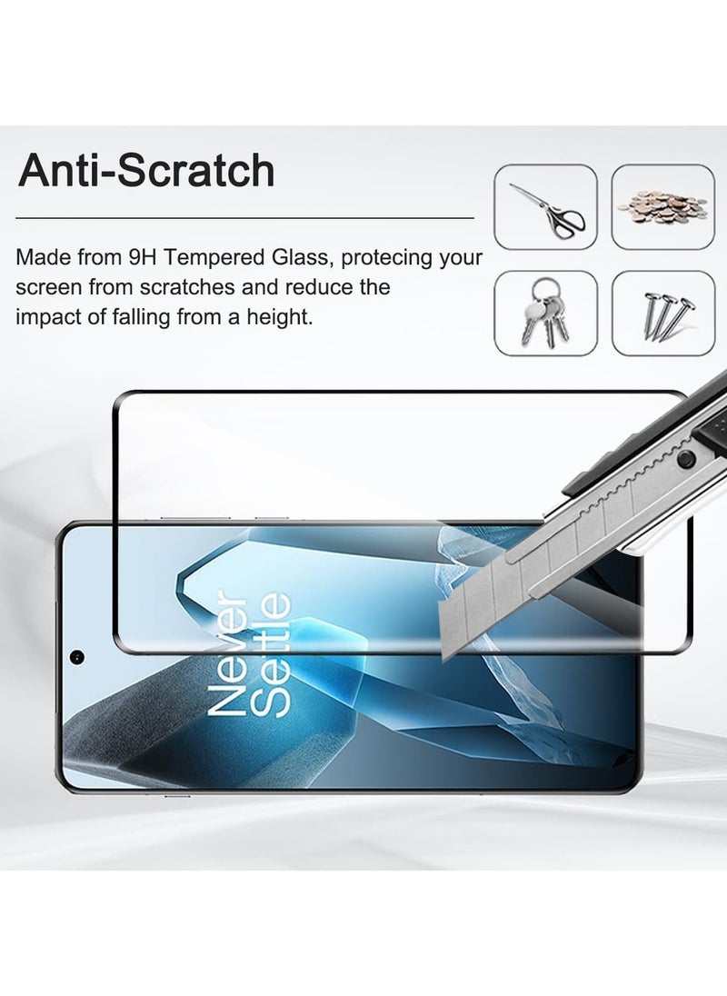 OnePlus 13 Screen Protector Tempered Glass Full Adhesive Full Coverage Bubble-Free Anti Scratch  HD Clear High Responsive Screen Protector for OnePlus 13 5G Glass Black