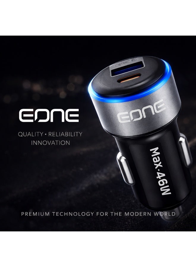 إيون شاحن سيارة EONE بقوة 48 واط، منفذ مزدوج USB-C PD بقوة 30 واط وUSB-A QC بقوة 18 واط، محول شحن سريع للسيارة لأجهزة iPhone وSamsung والأجهزة اللوحية، شاحن سيارة صغير الحجم - أسود - Image 4