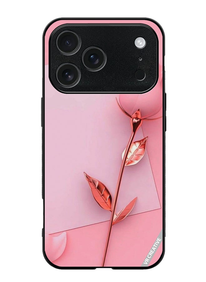 VR CREATIVE Protective Case Cover For Apple iPhone 17 Pro Max Pink Rose Design Multicolour