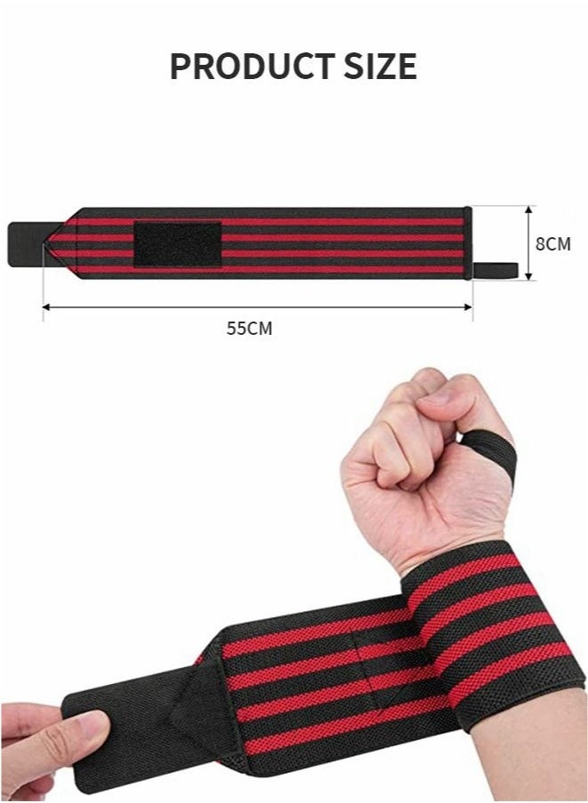 KENSON 2PCS Wrist Wraps,22" Wrist Brace Lifting Wrist Support with Heavy Duty Thumb Loop Can Prevent Wrist Strains and Sprains During Exercise, Strength Training, Bodybuilding, Weight Lifting - Image 2