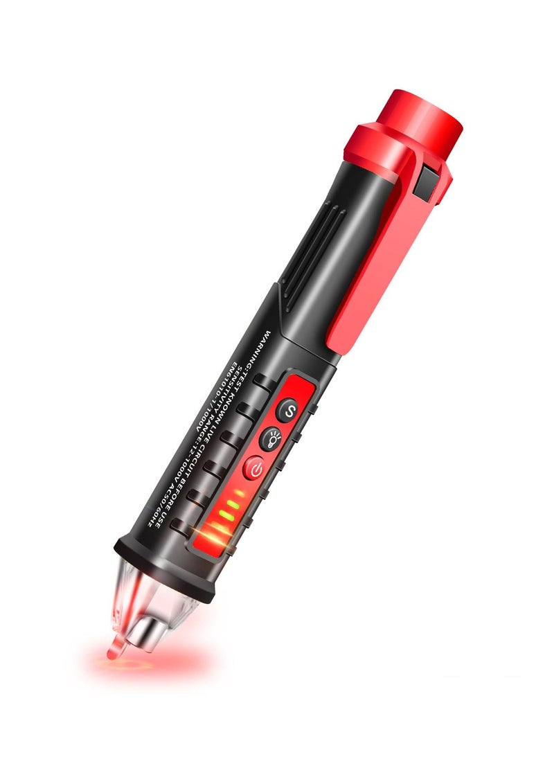 Non Contact Voltage Tester, with Range Ac Voltage 12v-1000v, Live/Null Wire Electrical Tools with Lcd Display, Flashlight, Pocket-Sized Pen Dector, Buzzer Alarm, Wire Breakpoint Finder(1 Pack)  - Image 1