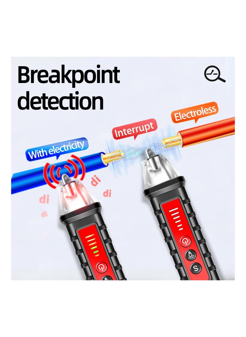 Non Contact Voltage Tester, with Range Ac Voltage 12v-1000v, Live/Null Wire Electrical Tools with Lcd Display, Flashlight, Pocket-Sized Pen Dector, Buzzer Alarm, Wire Breakpoint Finder(1 Pack)  - Image 4