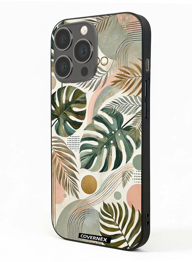 Covernex Apple iPhone 13 Pro Protective Case Cover Printed Featuring Tropical Monstera - Image 1
